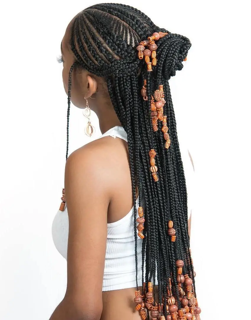 African Hair Braiding Newark NJ Fulani braids traditional style with beads