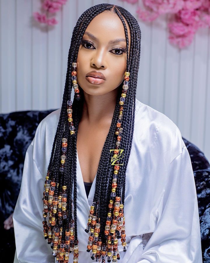 Fulani braids with beads in Houston