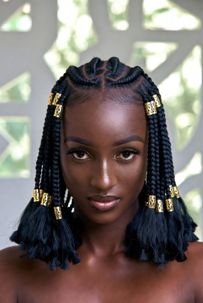 cornrows with feed-in extensions in Houston