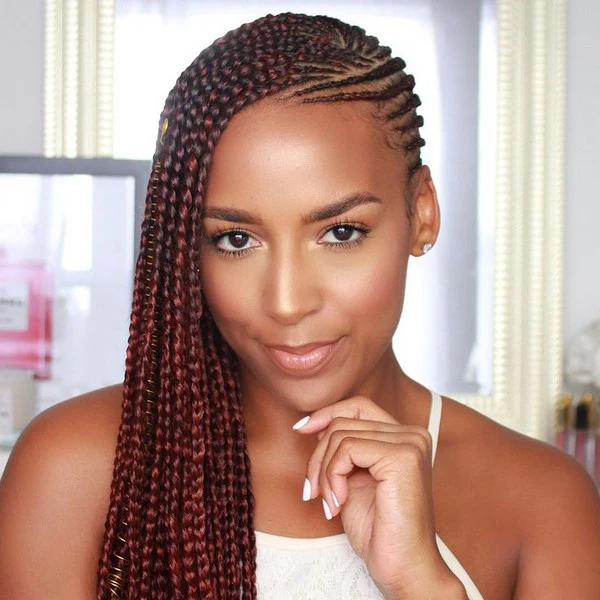 African Hair Braiding Newark NJ lemonade braids side part cornrows trendy style