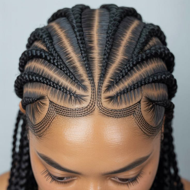 cornrows with feed-in extensions in Houston