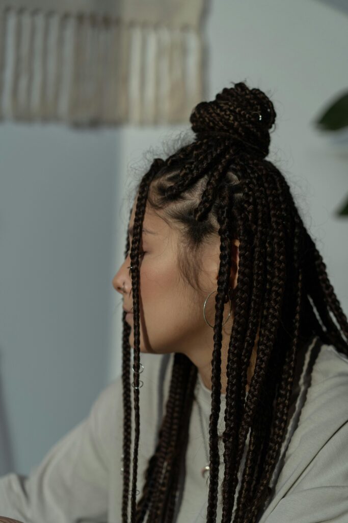 Real client before and after braids Houston salon results