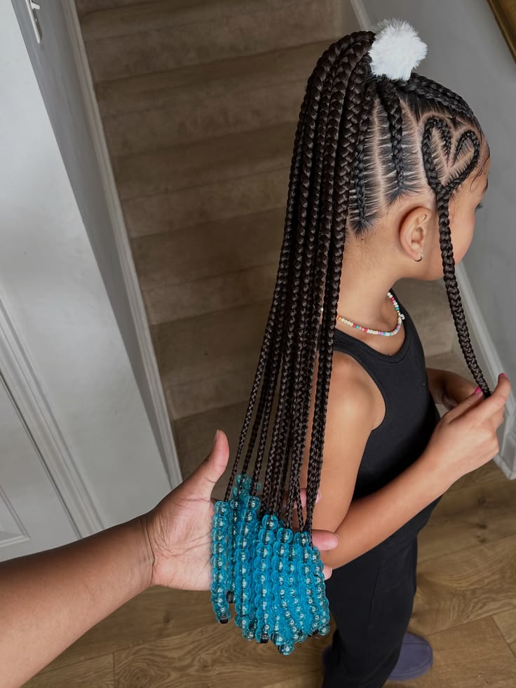 kids beaded braids colorful style Newark NJ Abeeba